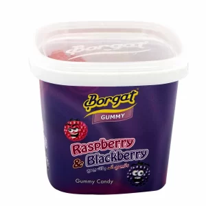 BORGAT JELLY RASPBERRY/BLACKBERRY 48P*175 GM | حلاوة بورقات جلي توت العليق وتوت اسود 48 حبه*175 جرام