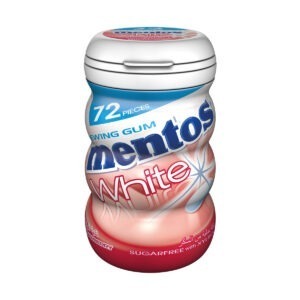 MENTOS WHITE GUM STRAWBERRY 72P*48 GM | علك منتوس بنكهه الفراوله 72حبه *48جرام