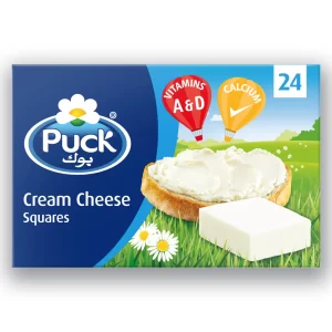 PUCK CREAM CHEESE SQUARE PORTION 24P*16OTR*432 GMS  | جبن بالقشطه مربعات بوك 24قطعه*16حبه*432 جرام