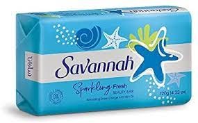 SAVANNAH SOAP SPARKLING FRESH BLUE 48P*120 GM | صابون جسم سافانا ازرق48 حبه*120جرام