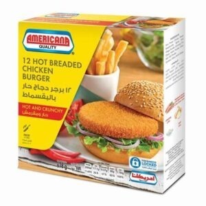 AMERICANA 12 BREADED CHICKEN BURGER 18P*678 GM | برجر دجاج بالبقسماط قطعه اكبر امريكانا 18حبه*678 جرام