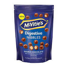 MCVITIES DIGESTIVE NIBBLES DOUBLE CHOCOLATE 7P*8 OTR*110GM | مكفتيز دايجستف نيبلر شوكولاته 7 حبه*8 باكت*110جرام
