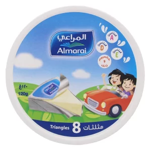 ALMARAI TRIANGLE CHEESE 8 PORTION 24P*120 GM | جبن مثلثات المراعي 8قطعه*24حبه *120جرام