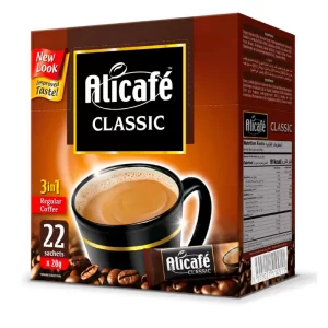 ALICAFE CLASSIC COFFE 3in1 BOX(20g*22+8sticks)*20P | علي كافيه باكيت (22+8حبه*20جرام)*20بكت