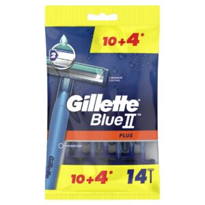 GILLETTE BLUE 2 PACK 20*(10+4) | امواس جليت ازرق شفرتين (٤+١٠)*٢٠
