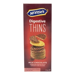 MCVITIES DIGESTIVE THINS MILK CHOCOLATE 72*150GM | بسكويت مكفيتيز شوكولاته بالحليب 72*150 جرام