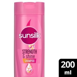 SUNSILK SHAMPOO SHINE&STRENGTH 24P*200ML | شامبو صانسيلك وردي قوه ولمعان 24حبه*200مل