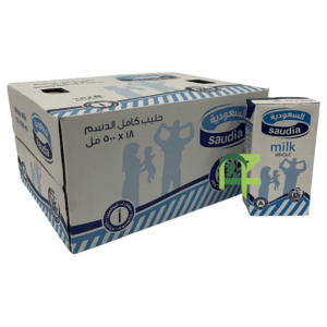 SAUDI WHOLE MILK MEDIUM 18P*500ML | حليب السعوديه وسط 18حبه*500مل