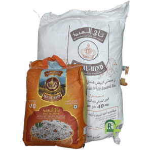 RICE TAJ ALHIND 4P*10 KG | ارز تاج الهند بسمتي ابيض طويل الحبه 4 كيس*10 كيلو