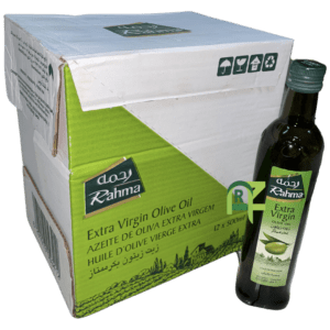 RAHMA EXTRA VIRGIN OLIVE OIL GLASS 12P*500ML | زيت زيتون رحمه 12حبه*500 مل