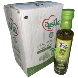 AFIA OLIVE OIL WITH BASIL 6P*250ML | زيت زيتون بالريحان عافيه 6حبه*250 مل
