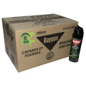 BAYGON ROACHES ANTS  (DARK GREEN )24*300ML | مبيد الصراصير والنمل بايجون اخضر 24*300مل