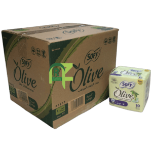 SOFY OLIVE DIAPER LARGE 10PAD*12P | فوط نسائي سوفي بزيت الزيتون كبير 10حبه*12شده